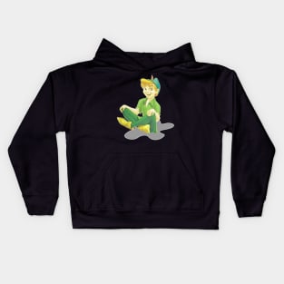 Peter Pan Sitting Down Kids Hoodie